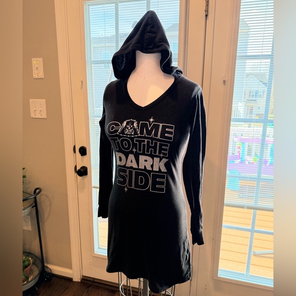 Star Wars Other - Star Wars Darth Vader Sleep Shirt XS Hooded Nightgown Dark Side Graphic